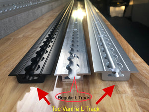 Tec Vanlife Flanged L Track "BEEFY" - Anodized Matte Black